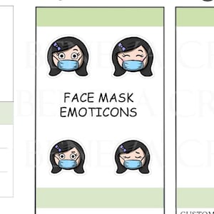 Stickers masques - Stickers masques - Stickers émoticônes - Trackers d'humeur - Stickers emoji - Stickers personnages - Stickers à personnaliser - (EM-021)