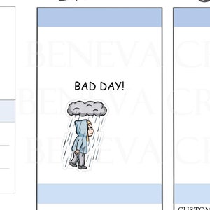Stickers mauvais jour - Stickers malchance - Stickers jour de pluie - Tristesse - Dépression - Stickers émotion - Stickers personnage - Stickers triste - (EM-026)
