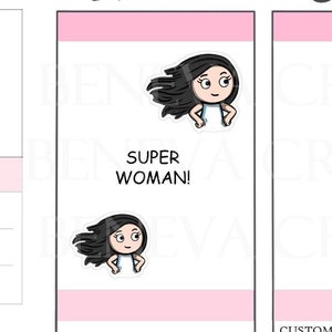Super Woman Aufkleber - Helden Aufkleber - Starke Frau Aufkleber - Mom Aufkleber - Super Mom Aufkleber - Mädchen Aufkleber - Planer Aufkleber - (EM-019)