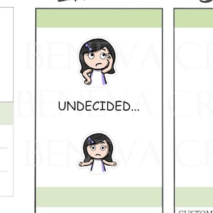 Pegatinas de confusión - Pegatinas de interrogación - Pegatinas de emociones - Pegatinas de reflexión - Pegatinas de indecisión - Bonitas pegatinas para planificador (EM-012)