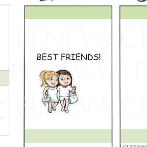 Stickers meilleure amie - Stickers meilleure amie - Stickers amie - Stickers fille - Sœurs - Stickers amitié - Stickers personnages - Meilleures amies - (EL-047)