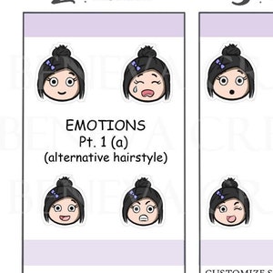 Emociones Pt. 1 (a) - Pegatinas de emociones - Pegatinas para planificador de emoticonos - Rastreadores de estado de ánimo - Emoticonos - Pegatinas de emojis - Pegatinas de personajes - (EM-001A)