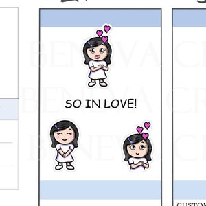 Stickers amour - Stickers coeur - Stickers émotions - Stickers humeur - Expressions - Stickers agenda mignon - Stickers personnages - (EM-014)