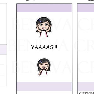 Pegatinas de felicidad - Pegatinas de emociones - Rastreadores de estado de ánimo - Pegatinas de emoción - Pegatinas personalizadas - Pegatinas personalizables - Pegatinas de agenda para niñas (EM-013)
