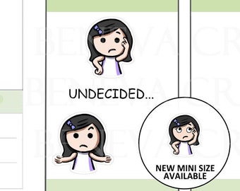 Confused Stickers - Questioning Stickers - Emotion Stickers - Pondering Stickers - Undecided Stickers- Cute Planner Stickers  - (EM-012)