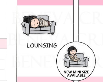 Couch Stickers-Comfy Stickers -Cozy Stickers-Home Stickers-Character Stickers-Personalized Stickers-Blanket Stickers- Cute Stickers-(EL-025)