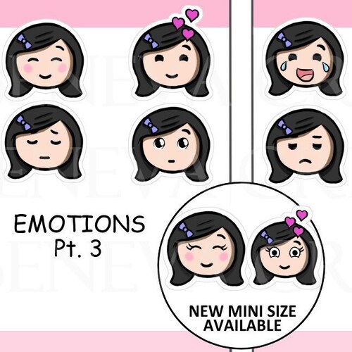 Emotions Pt. 1 a Emotion Stickers Emoti Planner Stickers - Etsy
