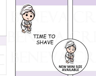 Shaving Legs Stickers- Leg Shaving Stickers- Razor Stickers- Pamper Stickers -Spa Stickers- Self Care-Personalized Stickers- (EL-015)