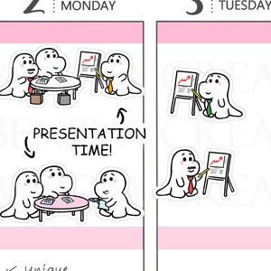 Presentatiestickers - Werkstickers - Zakelijke stickers - Stickers zakelijke bijeenkomst - Plannerstickers - Karakterstickers - (CT-034)