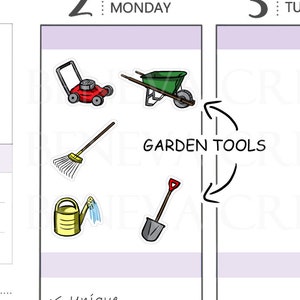 Garden Tools Stickers Gardening Equipment Raking Stickers Gardening ...