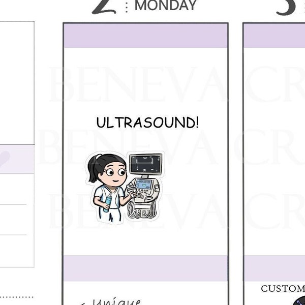 Ultrasound Appointment - Ultrasound Technician Stickers - Medical Stickers -Planner Stickers -Character Stickers- Health Stickers -(LS-085)