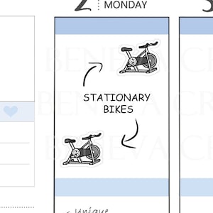 Exercise Bike Stickers -Stationary Bike -Bike Stickers -Exercise Stickers -Fitness Stickers- Workout Stickers-Planner Stickers -(SE-019)