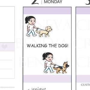 Walk the Dog Aufkleber -Haustier Aufkleber-Hunde Aufkleber-Charakter Aufkleber-Personalisierte Aufkleber-Süße Haustier Aufkleber-(PT-016)