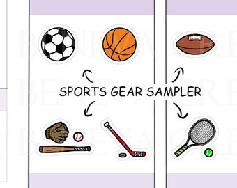 Sports Stickers - Soccer Stickers - Basketball Stickers - Football Stickers -Tennis Stickers -Baseball Stickers - Hockey Stickers - (SE-028)