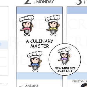 Adesivos de Chef - Cozinha - Equipamentos de Cozinha - Panela e Colher - Artista Culinário - Adesivos de Planejador de Cozinha - (KF-006)