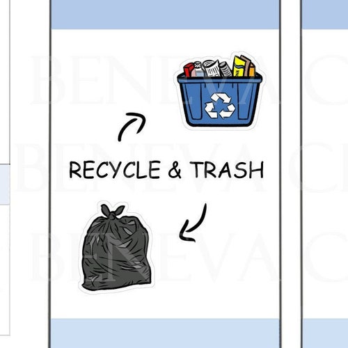 Recycle Bins Stickers Garbage Bags Stickers Trash Bag Etsy