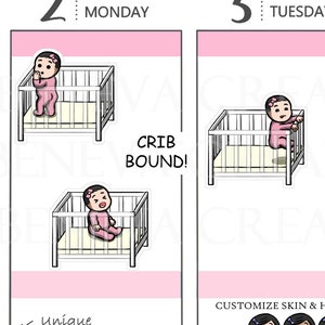 Stickers babybedje-babystickers - stickers moeder leven- stickers wiegje-slaapstickers-gepersonaliseerde stickers - leuke plannerstickers - (ML-010)