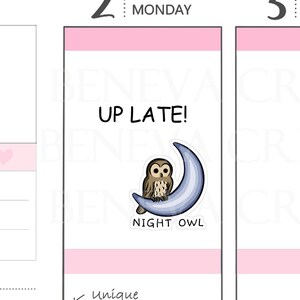 Stickers nachtuil - Stickers uil - Stickers maan - Nachtstickers - Nachtelijk - Vogelstickers - Leuke stickers - Plannerstickers - (CL-014)