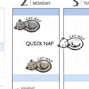 Cat Nap Stickers  - Cat Stickers -  Nap Time Stickers - Napping Stickers  - Sleeping Stickers - Cute Stickers - Planner Stickers - (CL-017)