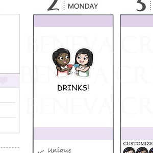 Stickers Drankjes met een vriend - Stickers avondje uit meisjes - Stickers meisjes - Stickers avondje uit - BFF-stickers - vriendenstickers (EL-051)