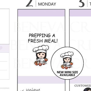 Adesivos de Chef - Adesivos de Cozinha - Adesivos de Corte - Adesivos Culinários - Adesivos de Comida - Adesivos de Preparação de Alimentos - Adesivos Bonitos de Planejador - (KF-005)