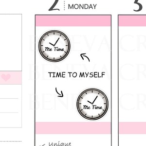 Me Time-stickers - tijdstickers - klokstickers - relaxstickers - trackerstickers - leuke stickers - plannerstickers - (LS-070)