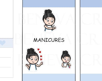 Stickers manicure - stickers nagellak - stickers pedicure - stickers spa - zelfverzorgingsstickers - stickers verwennerij - plannerstickers - (EL-012)