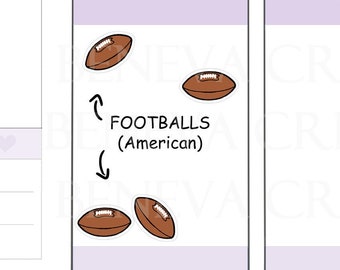 Football (American) Stickers - College Football Stickers – Football Practice – Football Game - Sports Planner Stickers - (SE-021A)