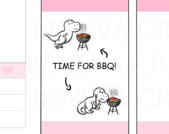 BBQ Stickers -Grilling Stickers- Steak Stickers- Burger Stickers- Hot dog Stickers- Summer Time- BBQ Grill- Cute Planner Stickers - (KF-024)