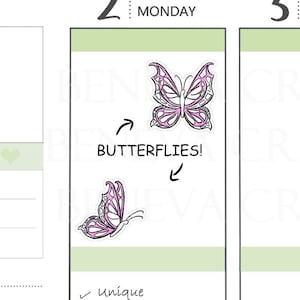 Butterfly Stickers Insect Stickers Garden Stickers ECLP Stickers Kikki K Stickers Cute Stickers Cute Planner Stickers LS-057 image 1
