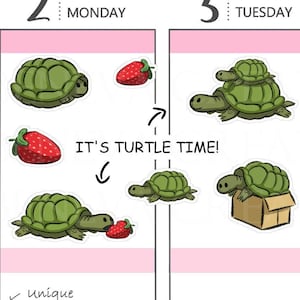 Schildkröte Aufkleber - Schildkröte Aufkleber - Tier Aufkleber - Klassische Aufkleber - Süße Planer Aufkleber - (CL-006)