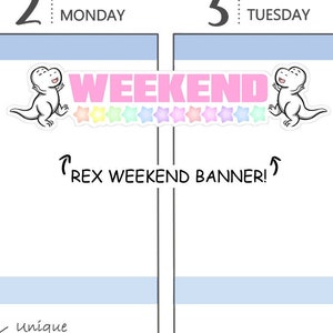 Adesivi per il weekend - Adesivi per il weekend - Adesivi T-Rex - Adesivi funzionali - Adesivi per planner felici - Adesivi ECLP - Adesivi per planner carini - (FN-002)