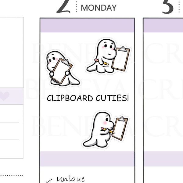 Clipboard Stickers - Catching Up - Work Stickers - Task Stickers - To Do List Stickers - Dino Stickers - Character Stickers - (CT-064)
