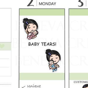 Stickers bébé qui pleure-autocollants bébé-autocollants vie de maman-autocollants vie de maman-autocollants parents-autocollants personnalisés-autocollants mignons-(ML-007)