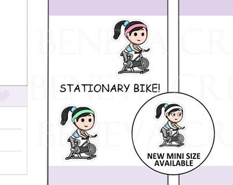 Exercise Class Stickers -Stationary Bike Stickers-Bikes -Exercise Bike Stickers-Fitness Stickers-Workout Stickers-Planner Stickers-(SE-016A)