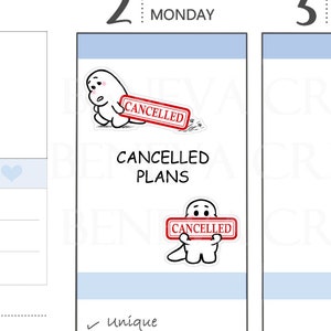 Stickers geannuleerd - Stickers geannuleerde plannen - Rain Check - Cuties-stickers - dinosaurusstickers - leuke stickers - plannerstickers - (CT-061)