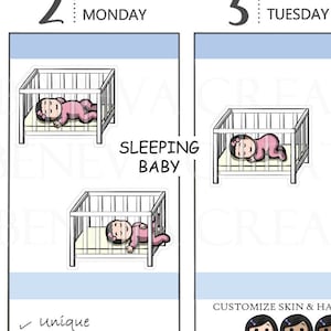 Stickers babybedje-babystickers-stickers moederleven-stickers dutje-slaapstickers-gepersonaliseerde stickers-plannerstickers-(ML-009)