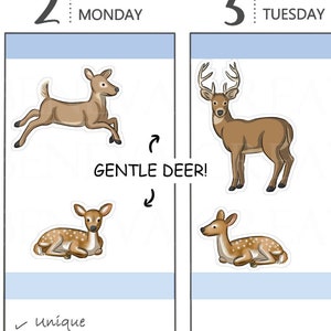 Deer Stickers - Baby Deer Stickers - Fawn Stickers - Reading Stickers - Animal Stickers -Classic Stickers - Cute Planner Stickers - (CL-010)