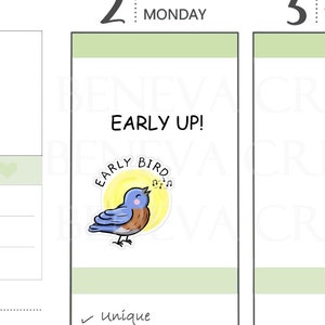 Early Bird Stickers - Bird Stickers - Singing Stickers -  Morning Stickers - Wake Up Stickers - Cute Stickers - Planner Stickers - (CL-015)