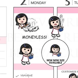 Geldloze stickers - geen geldstickers - geen geldstickers - slecht - lege portemonnee - portemonneestickers - leuke stickers - plannerstickers - (LS-074)