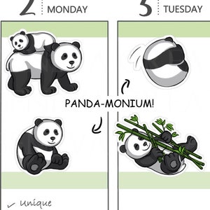 Pandastickers - stickers pandabeer - stickers beren - dierenstickers - klassieke stickers - leuke plannerstickers - (CL-008)