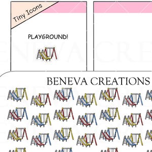 Tiny Playground Stickers-  Tiny Slide Stickers-Exercise-Outdoor Stickers- Tiny Swing Set Stickers-Doodle Stickers-Planner Stickers- (TI-104)
