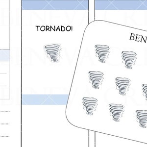 Pegatinas de tornados - Pegatinas de tormentas - Pegatinas de seguimiento de tornados - Pegatinas de seguimiento de tormentas - Pegatinas meteorológicas - Pronósticos - Pegatinas de doodle (DL-298)