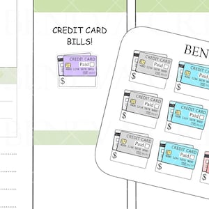 Stickers pour cartes de crédit-autocollants de paiement par carte de crédit-autocollants de facture de carte de crédit-autocollants de paiement de facture-autocollants de griffonnage-autocollants mignons-(DL-309)
