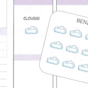 Pegatinas de nubes - Pegatinas del tiempo - Pegatinas del pronóstico - Pegatinas para el planificador del tiempo - Pegatinas de doodle (DL-289)