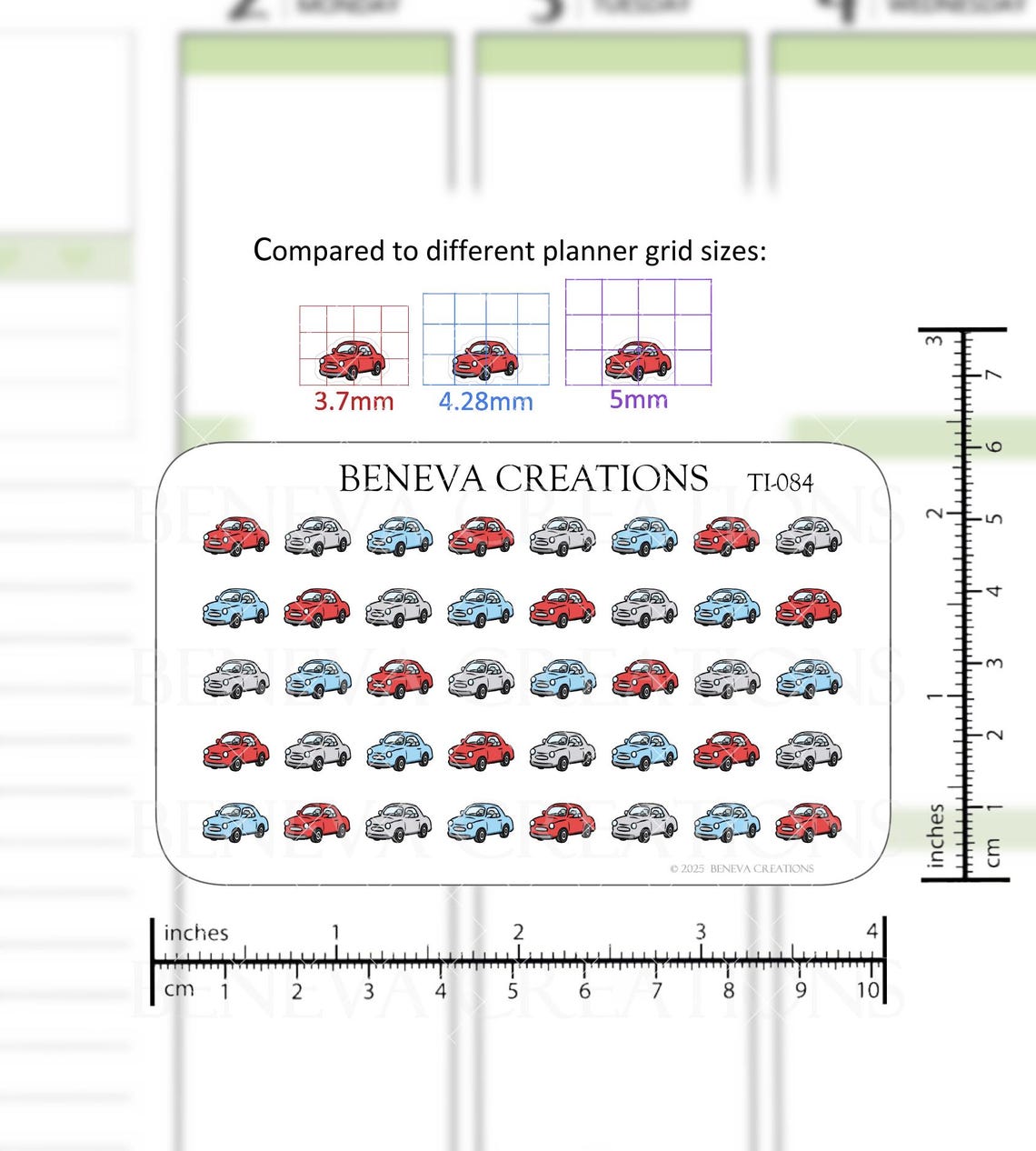 Tiny Car Stickers - Car Stickers- Icon Stickers - (TI-084) - Etsy