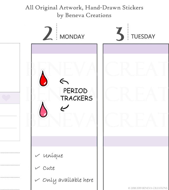 Period Tracker Stickers Menstrual Period Tracker Menstrual | Etsy