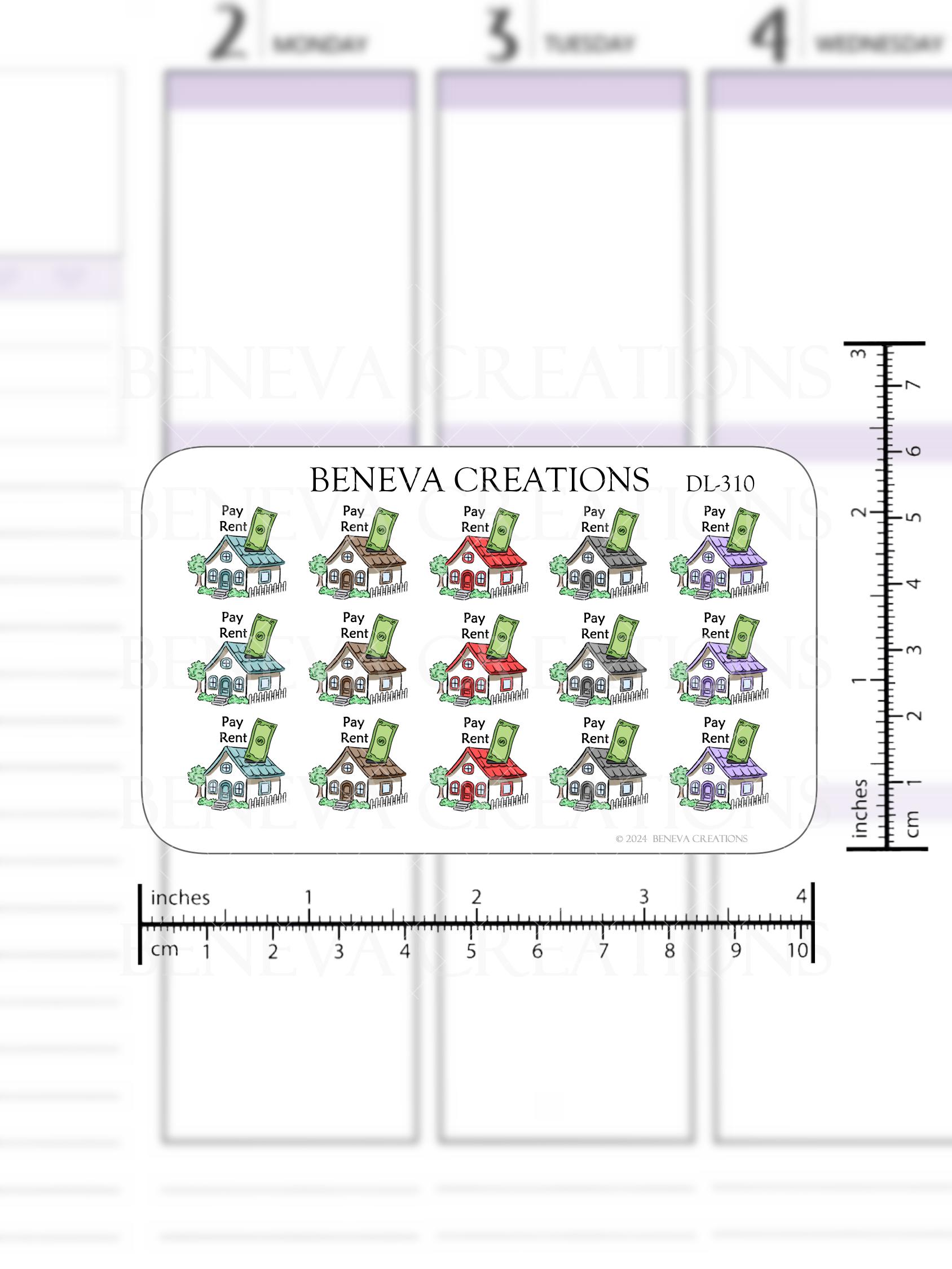 Creative Rent Me Stickers Pay Rent Stickers- Rent Stickers -rent Planner Stickers -rent Due ...