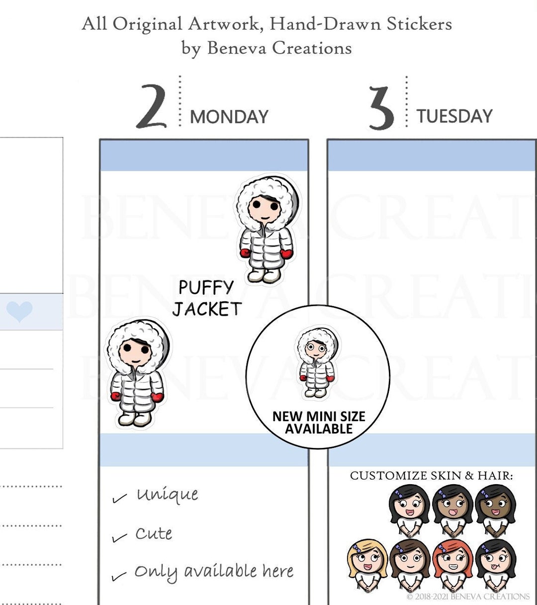 Puffy Jacket Stickers-jacket Stickers-coat Stickers-comfy Outfit ...