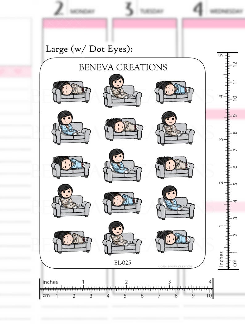 Couch Stickers-comfy Stickers -cozy Stickers-home Stickers-character ...